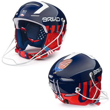 Skihelm Briko Slalom USSA Blue White Red