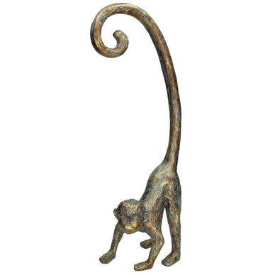 Ornament HD Living Monkey Gold 12 x 25 cm