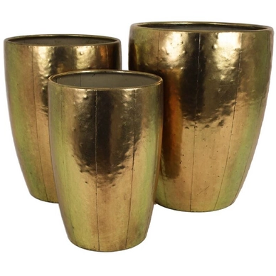 Bloempot HD Living Gold 38,5 x 38,5 x 49,5 cm (3-Delig)