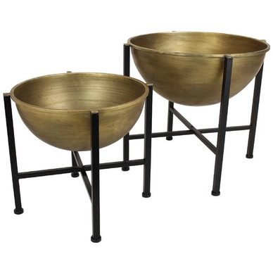 Bloempot HD Living Gold 52 x 52 x 51,5 cm (2-Delig)