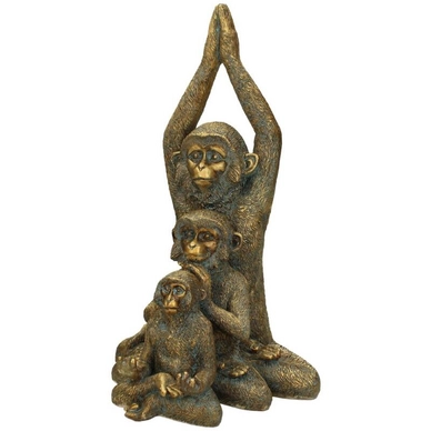 Ornament HD Living Monkey Gold 16,5 x 18 cm