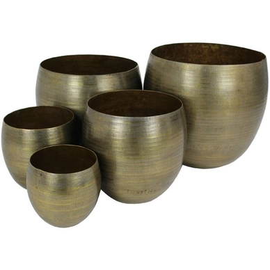 Bloempot HD Living Gold 40 x 40 x 35 cm (5-Delig)