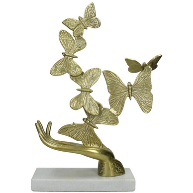 Ornament HD Living Hand Butterfly Gold 10 x 30 cm