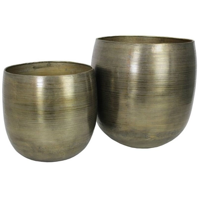 Bloempot HD Living Bronze 54 x 54 x 61 cm (2-Delig)