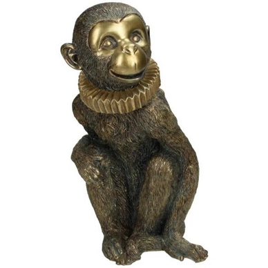 Ornament HD Living Monkey Collar Gold 14 x 16,5 cm