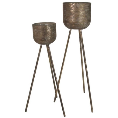 Bloempot HD Living Brown 26,5 x 26,5 x 101 cm (2-Delig)