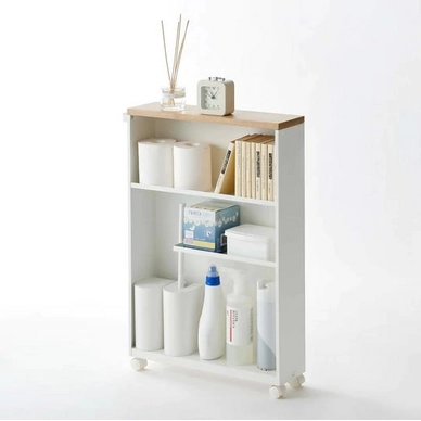 Regal mit Rädern Yamazaki Tower White