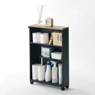 Regal mit Rädern Yamazaki Tower Black