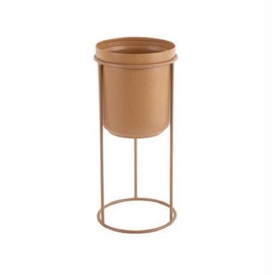 Bloempot PT Living Tub On Stand Iron Caramel Brown