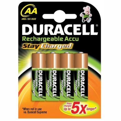 Batterij Duracell AA Stay Charged 4-pack