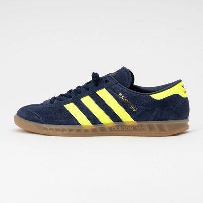 Adidas Women Hamburg Night Indigo Solar Yellow Gold Metallic Sneaker District COM