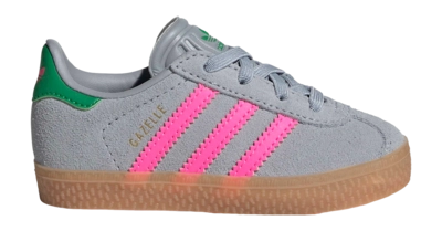 Adidas Infant Gazelle CF EL Halo Silver / Lucid Pink / Green