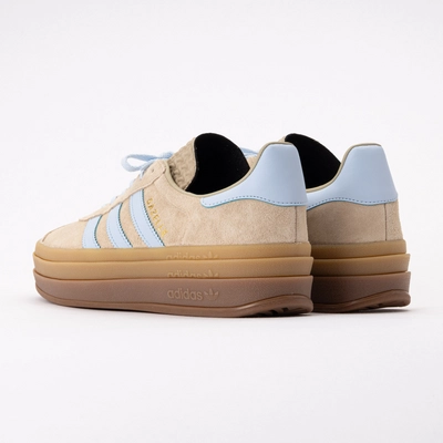 adidas Women Gazelle Bold Stone Khaki / Crystal Sky / Gold Metallic 26 |  Sneaker District COM