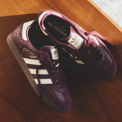 adidas gazelle silver green womens Adidas Women Samba OG Snakeskin Maroon Cream White – Newcop main image 0
