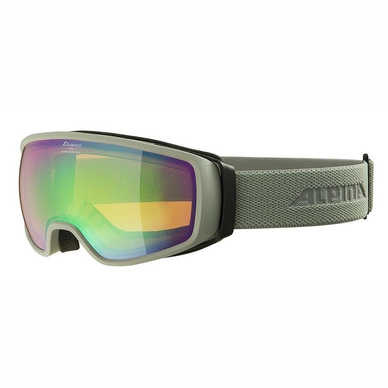 Masque de Ski Alpina Double Jack Q-Lite Moon Grey Matt Green