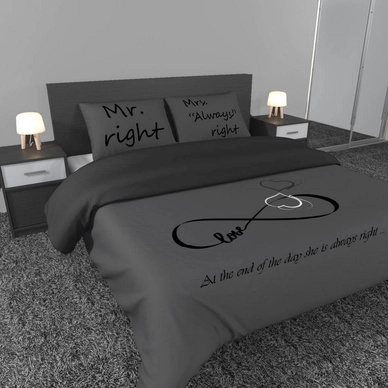 Dekbedovertrek Ambianzz Mrs. Always Right Antraciet Katoen