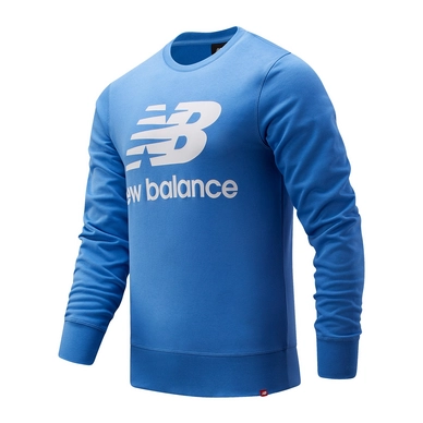 Trui New Balance Men Essentials Stacked Logo Crew Faded Cobalt