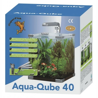 Terug, terug, terug deel koper gracht Aquarium Superfish Aqua Qube 40 Liter Zilver | Etrias.nl