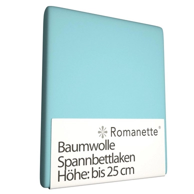 Spannbettlaken Romanette Aqua Blau (Baumwolle)