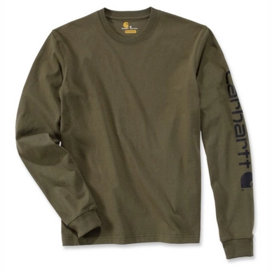 Shirt Carhartt Men Sleeve Logo L/S Army Green