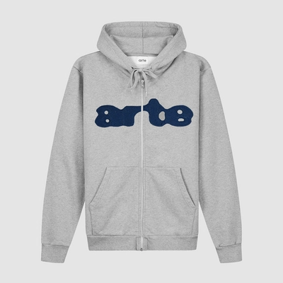 Zip Hoodie Arte Antwerp Men Embroidery Grey