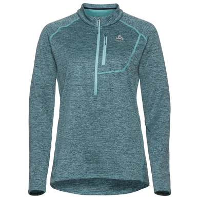 Long Sleeve T-Shirt Odlo Women's Mid Layer 1/2 Zip Tencia Blue Wing Teal Melange