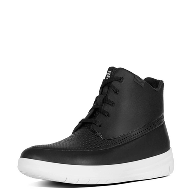FitFlop Sporty-Pop Softy High Top Leather Black Anthracite