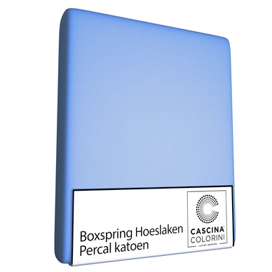 Percal Boxspring / Waterbed Hoeslaken Cascina Colorini Bleu
