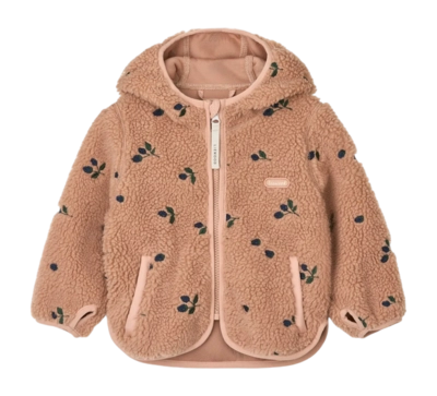 Babyjas Liewood Mara Pile Jacket With Ears Berry / Pale Tuscany / Embroidery