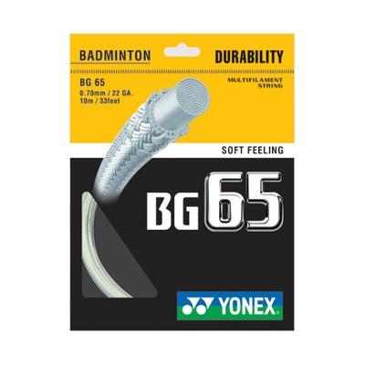 Badmintonsnaar Yonex BG 65 White (0.70mm/200m)
