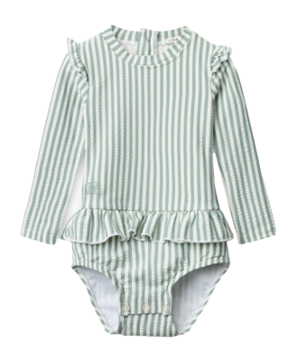 Badpak Liewood Baby Sille Seersucker Peppermint / Creme De La Creme Y/D Stripe