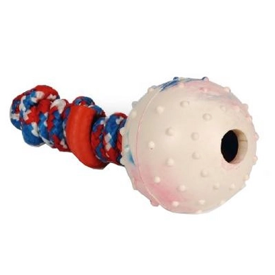 Hondenspeeltje Beeztees Rubberbal met Touw 60 cm
