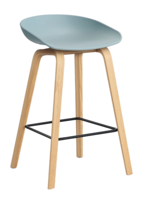 Bar Stool HAY AAS32 Low Water-Based Lacquered Oak Veneer 4Leg Base