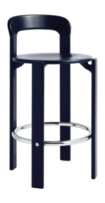 Bar Stool HAY Rey Low 4 Leg Base H65 Standard Glider Deep Blue | Etrias ...