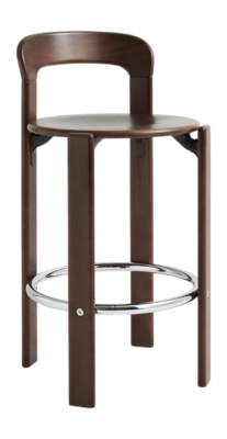 Bar Stool HAY Rey Low 4 Leg Base H65 Standard Glider Umber Brown ...