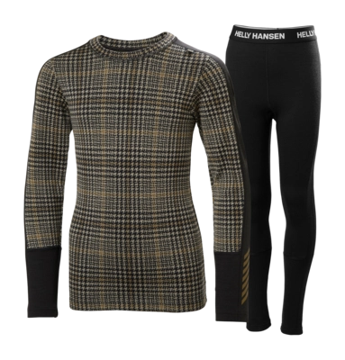 Baselayerset Helly Hansen Junior Graphic Lifa Merino Sepia AOP Set Regular Fit