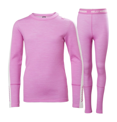 Baselayerset Helly Hansen Junior Lifa Merino Midweight Meta Pink Set Regular Fit