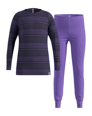 Baselayerset Odlo Unisex Kids Active Warm Set Afterparty Black Aansluitende pasvorm