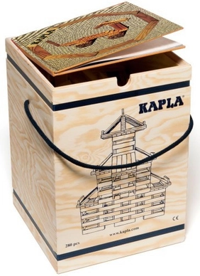 Kapla Kist Blank 280 Stuks + Boek 4 Beige