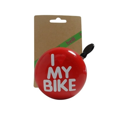 Fietsbel Belll Ding Dong I Love My Bike Rood Wit