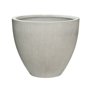 Bloempot Pottery Pots Ridged Jesslyn S Light grey Vertically Ridged 51 x 43 cm