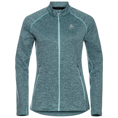 Longsleeve Odlo Women Mid Layer Full Zip Tencia Blue Wing Teal Melange