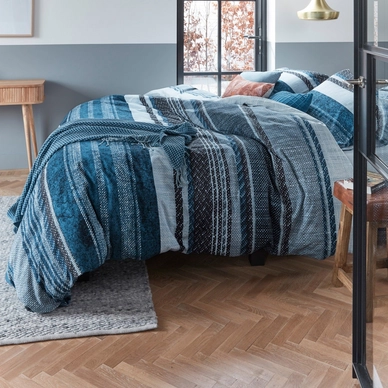 Bettwäsche Beddinghouse Boyd Blau Baumwolle