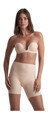Bra Bye Bra Women Deep Plunge Strapless Bra Beige