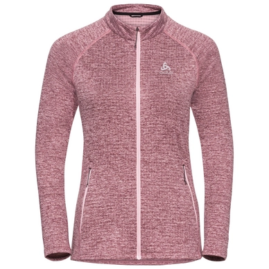 Longsleeve Odlo Women Mid Layer Full Zip Tencia Raspberry Fudge Melange