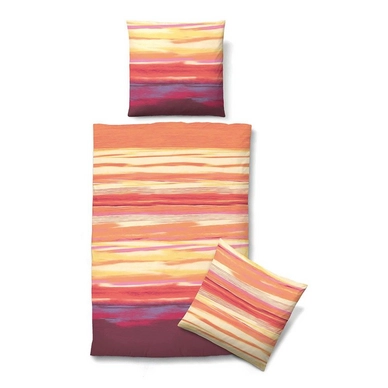 Bettwäsche Biberna Stripe Nektarine Mako-Satin