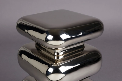 Bijzettafel Dutchbone Stubby Stool Silver | Stijlvol in Huis