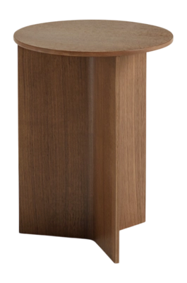 HAY Slit Table Wood Round Bijzettafel - Ø 35 cm - Walnut | fonQ.nl
