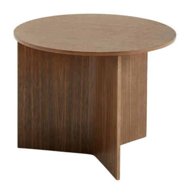 HAY SLIT TABLE WOOD ROUND / Φ45 HAY Slit Table Wood Round Bijzettafel - Ø 45 cm - Walnut | fonQ.nl
