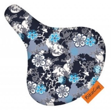 Zadelhoes Bikecap Grey Blossom White Blue